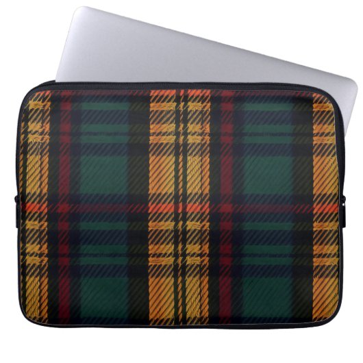 Zeitloses Tartan Muster Laptopschutzhülle (Vorderseite)