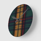 Zeitloses Tartan Muster Runde Wanduhr (Winkel)