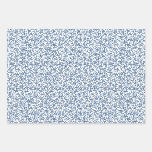 Zeitloses Toile Blue 3 Geschenkpapier Set (Vorderseite 3)