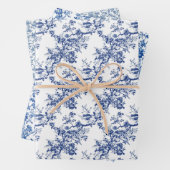 Zeitloses Toile Blue 3 Geschenkpapier Set (Beispiel)