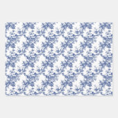 Zeitloses Toile Blue 3 Geschenkpapier Set (Vorderseite)