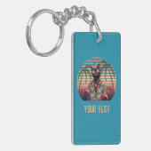 Zeitloses tropisches Katzenklatschen Schlüsselanhänger (Vorderseite links)