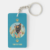 Zeitloses tropisches Katzenklatschen Schlüsselanhänger (Rückseite)