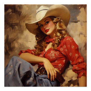 Zeitloses Vermächtnis einer Cowgirl: Wild-West-Gef Poster