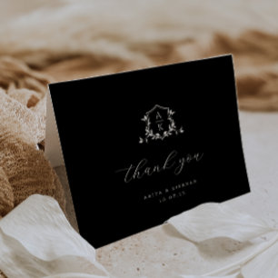 Zeitloses Wappen mit Monografie-Foto Dankeskarte