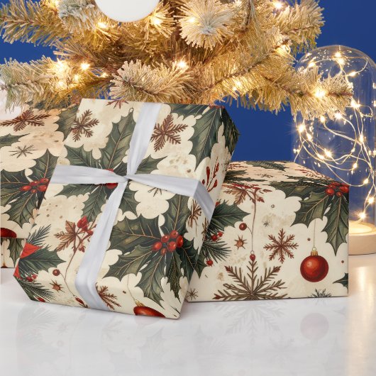 Zeitloses Weihnachten Geschenkpapier (Feiertage)
