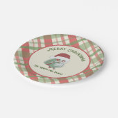 Zeitloses Weihnachtsfest Kariert Pappteller (Schrägansicht)