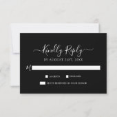 Zeitloses Weiß auf Minimalistischer Hochzeit RSVP Karte (Vorderseite)