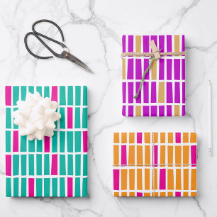 Zeitloses Wrapping Paper Trio mit unregelmäßigen R Geschenkpapier Set