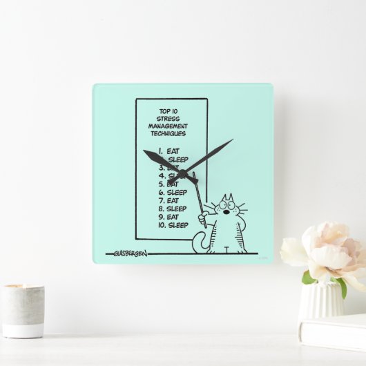 Zeitmanagement Quadratische Wanduhr (Zuhause)