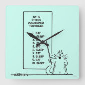 Zeitmanagement Quadratische Wanduhr (Vorderseite)