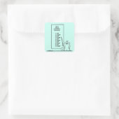 Zeitmanagement Quadratischer Aufkleber (Tasche)