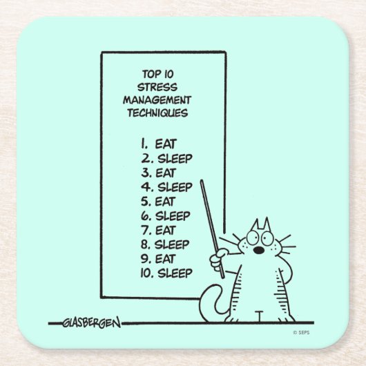 Zeitmanagement Rechteckiger Pappuntersetzer (Vorderseite)