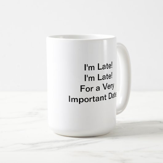 Zeitmanagementplan für das Weiße Kaninchen Kaffeetasse (VorderseiteRechts)