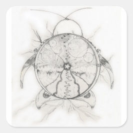 Zeitmaschine für die Alarmuhr Quadratischer Aufkleber