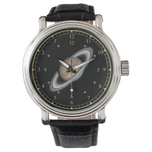 Zeitmaschine ~ Schöner Planet Saturn ~ Armbanduhr