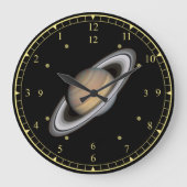 Zeitmaschine ~ Schöner Planet Saturn ~ Große Wanduhr (Vorderseite)
