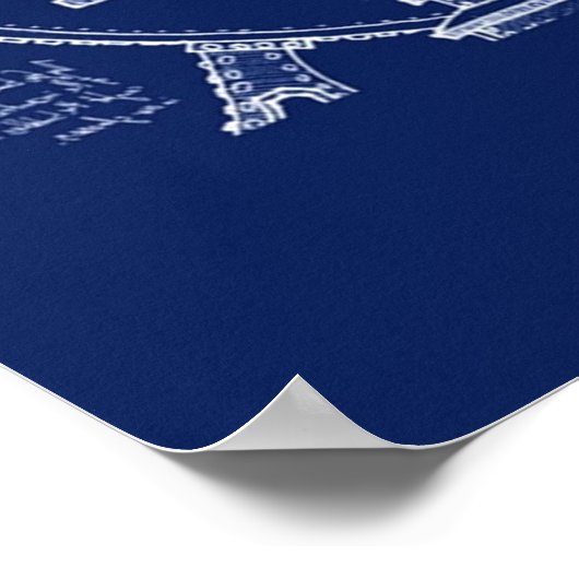 Zeitmaschinen-Blueprints Poster (Ecke)