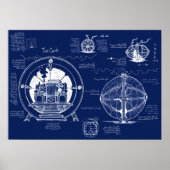 Zeitmaschinen-Blueprints Poster (Vorne)