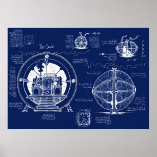 Zeitmaschinen-Blueprints Poster