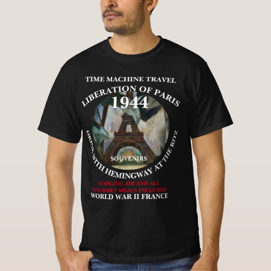 ZEITMASCHINENREISEBÜHUNG VON PARIS GETRÄNK T-Shirt (Vorderseite)