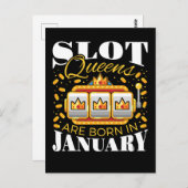 Zeitnischen Queens sind im Januar Geboren Postkarte (Vorne/Hinten)