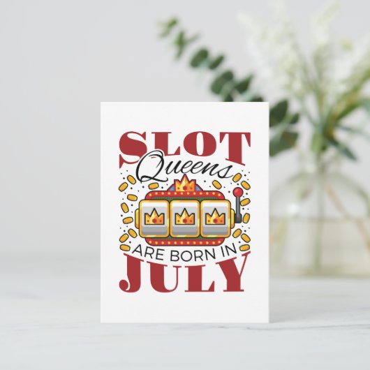 Zeitnischen Queens sind im Juli Geboren Postkarte (Stehend Vorderseite)