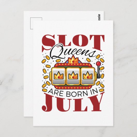 Zeitnischen Queens sind im Juli Geboren Postkarte (Vorne/Hinten)