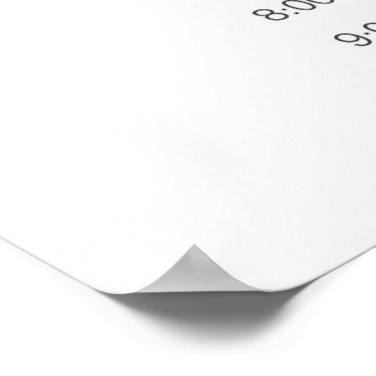 Zeitplan der Hochzeit von weißer Magnolia mit rust Poster (Ecke)