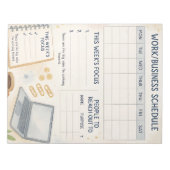 Zeitplan für Arbeits- und Geschäftswochen Notizblock (Vorderseite)