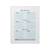 Zeitplan für Blaue Planer wöchentlich Notizblock (Rotiert)