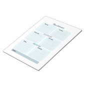 Zeitplan für Blaue Planer wöchentlich Notizblock (angewinkelt)