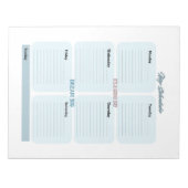 Zeitplan für Blaue Planer wöchentlich Notizblock (Vorderseite)