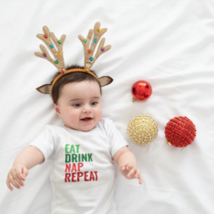 Zeitplan für das 1. Weihnachten des Babys Baby Strampler