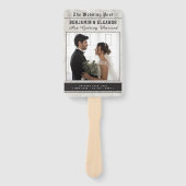 Zeitplan für das Hochzeitsprogramm mit Zeitungsfot Fächer (Vorderseite)