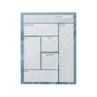 Zeitplan für den aquamarinen Wave Daily Planer Notizblock