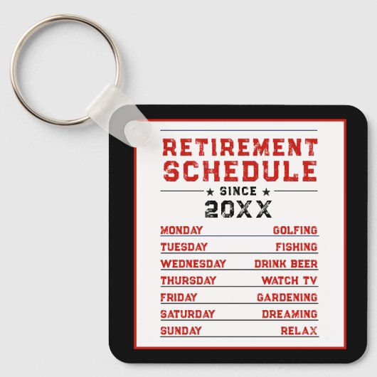 Zeitplan für den Aufenthalt in Fun Man Red Blue Wh Schlüsselanhänger (Vorderseite)