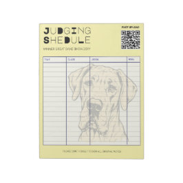 Zeitplan für Deutsche Doggen-Hundeausstellung Notizblock
