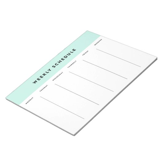 Zeitplan für die Blaue Woche Notizblock (angewinkelt)