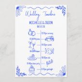 Zeitplan für die handgezeichnete Hochzeit Programm (Vorderseite)