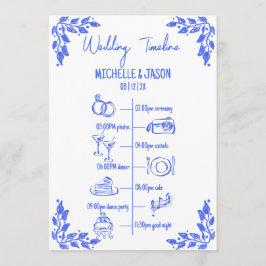 Zeitplan für die handgezeichnete Hochzeit Programm