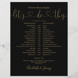 Zeitplan für die Hochzeit von Black Gold Heart Scr