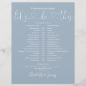 Zeitplan für die Hochzeit von Blue Heart Script (Vorderseite)