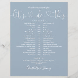Zeitplan für die Hochzeit von Blue Heart Script