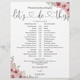 Zeitplan für die Hochzeit von Blumenzitaten