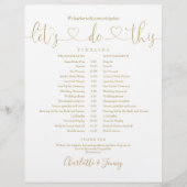 Zeitplan für die Hochzeit von Gold Heart Script (Vorderseite)