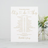 Zeitplan für die Hochzeit von Gold Heart Script (Stehend Vorderseite)