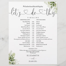 Zeitplan für die Hochzeit von Greenery Heart Scrip