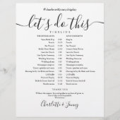 Zeitplan für die Hochzeit von Schwarzweiß-Skripten (Vorderseite)