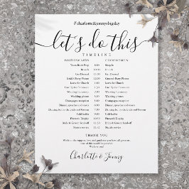 Zeitplan für die Hochzeit von Schwarzweiß-Skripten